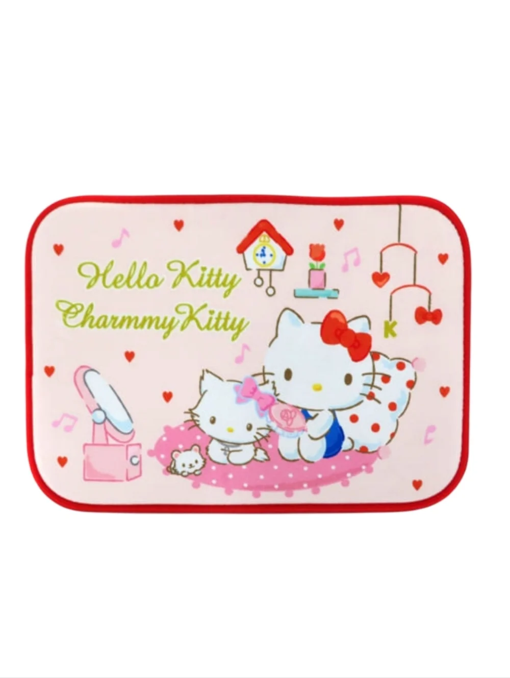 Sanrio Hello Kitty and Charmmy Kitty Floor Mat Rug Pink Red